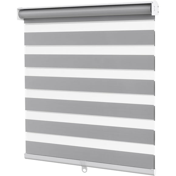 Cordless Zebra Blinds Dual Layer Roller Blinds (W x H ) -Stop Roller Blinds for Doors Light Filtering Sheer Shades for Home Light Control for Day and Night