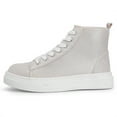 thumbnail image 3 of ​DSOLE Kids Sneakers Girls High Top Sneakers Causal Walking Shoes with Zipper Khaki 3 Big Kid, 3 of 6