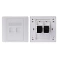 thumbnail image 2 of 2 Ports CAT6 Ethernet Wall Plate Outlet RJ45 LAN Port Computer Telephone Wall Mounting Outlet Wall Coupler Plate, 2 of 8