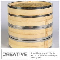 Pretyzoom Bamboo Dumpling Steamer Basket Heating Food Bamboo Kitchen Tools 1Pcs