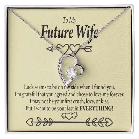 To My Fiancee Grateful Forever Necklace w Message Card