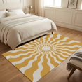 thumbnail image 3 of Area Rugs 3'x5', Bohemia Carpet Runner Indoor Outdoor Rugs Home Decor Aesthetic, Retro Abstract Aesthetic Sunshine Boho Yellow Non Slip Mats Washable Accent Rug for Living Room Bedroom, 3 of 5