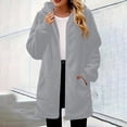 thumbnail image 2 of QIYAGBSA Sherpa Fleece Jackets for Women Hooded Full Zip Fuzzy Plush Long Sleeve Mid Length Coats with Patch Pockets Fall Winter Warm Outerwear, 2 of 9
