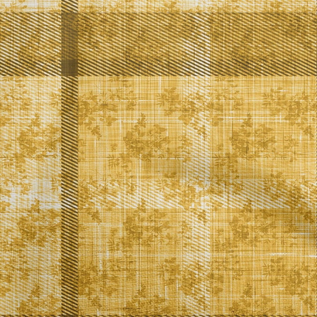 oneOone Rayon Dark Mustard Fabric Check & Sewing Craft Projects Fabric Prints By Yard 56 Inch Wide