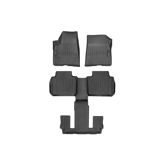 WeatherTech Custom Fit FloorLiners compatible with 2017-2021 GMC Acadia - Complete Set (1st Row, 1-Piece 2nd/3rd Row), Black
