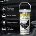 thumbnail image 5 of 30 oz Chicken Lover''s Tumbler with Handle Vacuum Reusable Insulated, Featuring a Leak-proof 2-in-1 Lid and Straw - Sunflower-Themed Birthday, Christmas, Mother''s Day Gifts for Women Chicken Owners, 5 of 6