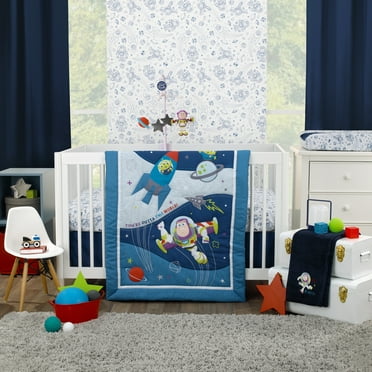 Disney Toy Story Outta This World Blue 4 Piece Crib Bedding Set