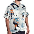thumbnail image 2 of Ice Hockey Men's Printed Button Down Short Sleeve Casual Summer Beach Shirt - Unisex, 2 of 6