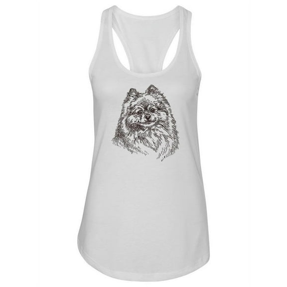 Pomeranian In Sketch Style Tank Women -Image by Shutterstock, Female Large