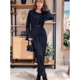 thumbnail image 3 of Women's Long Sleeve Maxi Dress Scoop Neck Bodycon Casual Dresses Going Out Outfits Black S, 3 of 8
