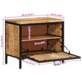 thumbnail image 4 of vidaXL Shoe Cabinet 60x35x53 cm Solid Rough Wood Mango, 4 of 5