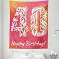 thumbnail image 1 of 40th Birthday Tapestry, Happy Greeting Theme Celebration Number 40 and Starry, Fabric Wall Hanging Decor for Bedroom Living Room Dorm, 5 Sizes, Pink Orange White, by Ambesonne, 1 of 1
