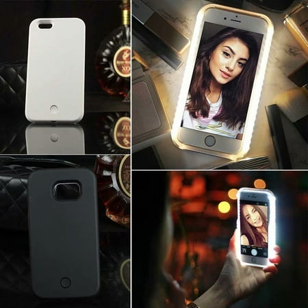 VicTsing Luminous Illuminated Flashlight LED Light Selfie Fill Light Cell Phone Case Phone Cover for iPhone X (Best Flashlight For Iphone 5s)