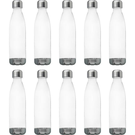 

Levian Cola Shaped Plastic Bottles 25 oz. Set of 10 Bulk Pack - BPA Free Great for Gym Hiking Cycling Yoga and More - Clear