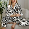 thumbnail image 6 of Hirioo Leopard And Zebra for Women's Pajama Sets 2 Piece Pjs Women's Long-Sleeved Pajama Set Button Down Sleepwear,S-XXL-Medium, 6 of 7
