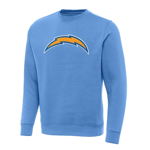 Men's Antigua Powder Blue Los Angeles Chargers Victory Pullover Sweatshirt