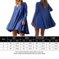 thumbnail image 2 of Vestido Mujer Casual Corto Color Sólido Cuello Redondo Traje Diario Básico Ygjytge Azul T L para Mujer, 2 of 6