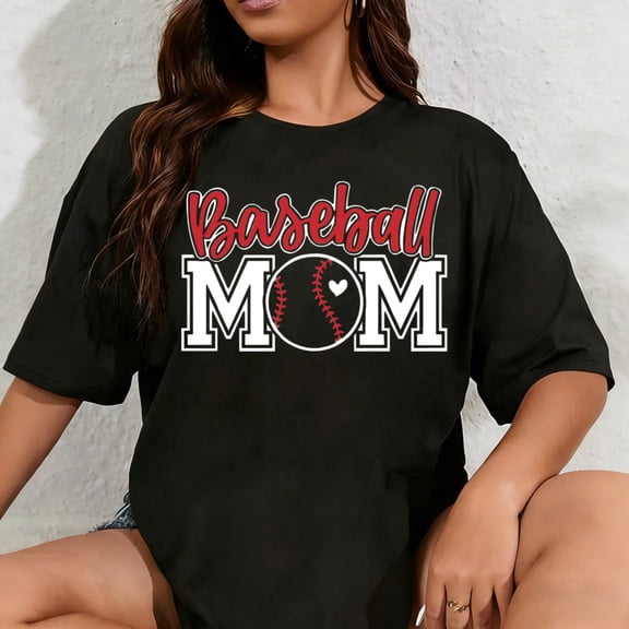 100% Cotton Unisex Mama Shirt Women Mom T Shirt Baseball Mom Shirts Mother Casual Short Sleeve Tops