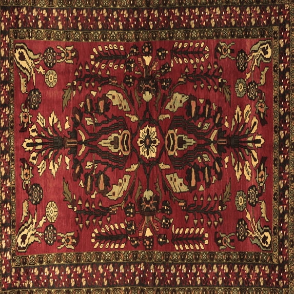 Ahgly Company Indoor Square Persian Brown Traditional Area Rugs, 4' Square