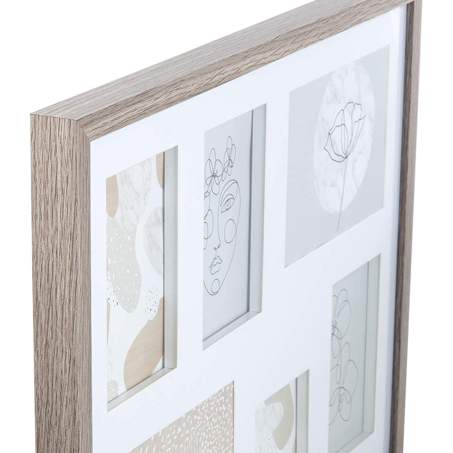 Truu Design Decorative Wooden Rectangular Wall Collage Picture Frame, 19 x 14.5 inches, Beige