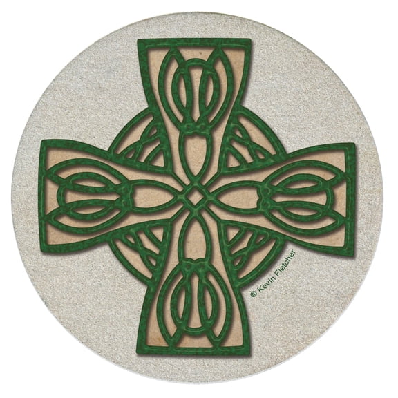 Thirstystone Celtic Cross Natural Sandstone Coaster 4-Pack