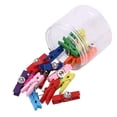 thumbnail image 5 of Pinzas de Empuje con Clips Madera Tachuelas Chinchetas, para Corcho Tableros Pared Fotos Notas Uso en Oficina Casa Escuela Multicolor 20 Piezas, 5 of 5