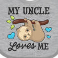 thumbnail image 4 of Inktastic My Uncle Loves Me with Sloth and Hearts Boys or Girls Baby Bib, 4 of 4