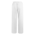 thumbnail image 5 of Linen Pants for Women 2025 Wide Leg Casual Palazzo Pants Drawstring Elastic Waist Lounge Trousers Summer Beach Outfit, 5 of 6