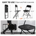 thumbnail image 3 of 8 Pack Black Folding Chairs, Portable Stackable Foldable Chair, Indoor Outdoor Plastic Folding Chair for Events/Office/Home/Wedding/Party, 400lbs Capacity, 3 of 8
