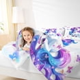 thumbnail image 3 of Erosebridal Kids Cute Unicorn Bedding Comforter Set 7-Piece,Boys Girls Flying Butterflies King Bedding Sets,Blue Purple,Lightweight Room Decor, 3 of 6