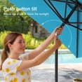 thumbnail image 5 of ACEGOSES LED Outdoor Patio 6x9ft Deck Solar Light Market Umbrella, Outside Table Umbrellas With Polyester canopy,Lake Blue, 5 of 8