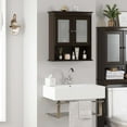 thumbnail image 7 of Spirich Bathroom Wall Cabinet with Glass Doors, Small Hanging Medicine Cabinet Wall Mounted, Wood Wall Storage Organizer Space Saver, Espresso, 7 of 7