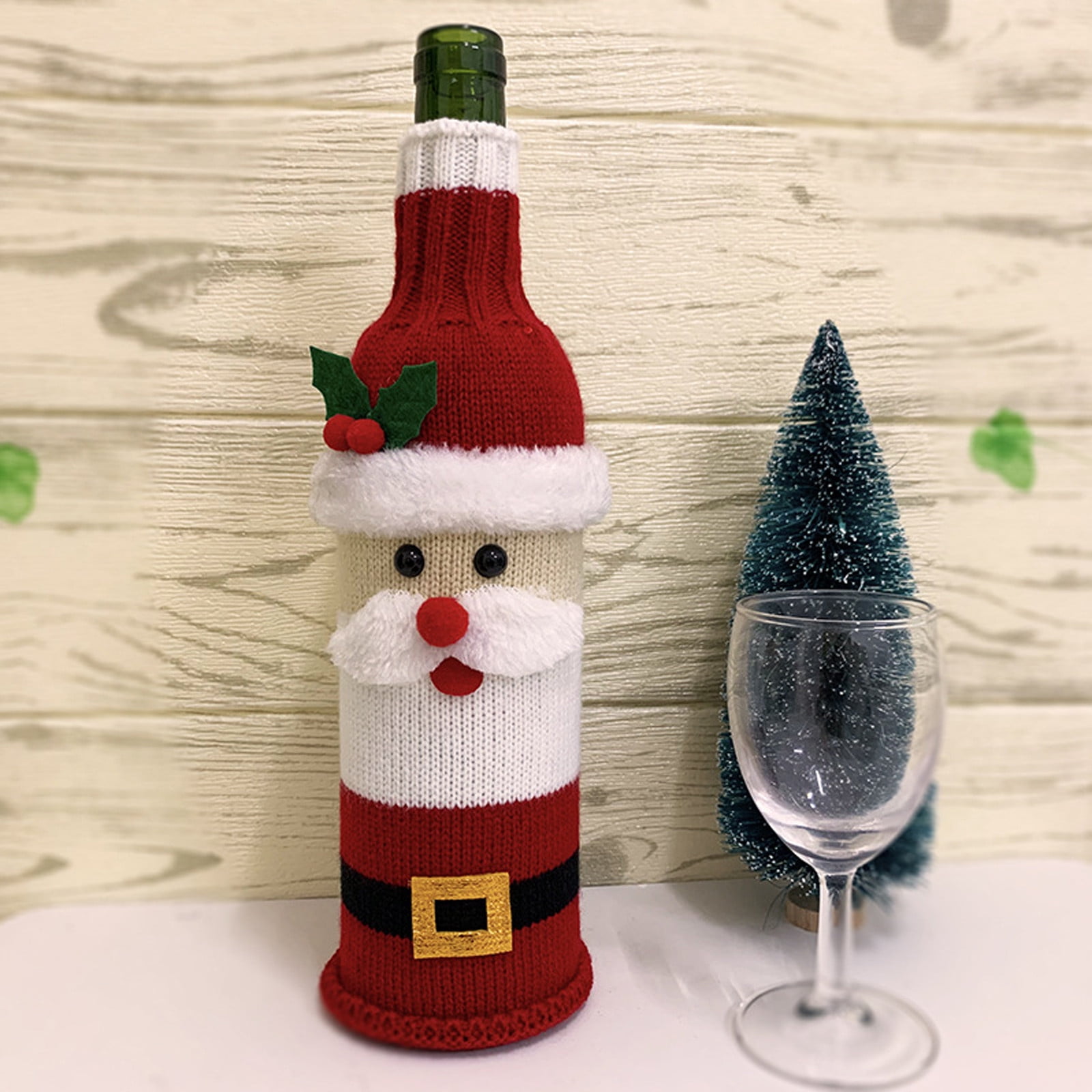 Santa Claus Christmas Sweater For Wine Bottle Piece Christmas Wine