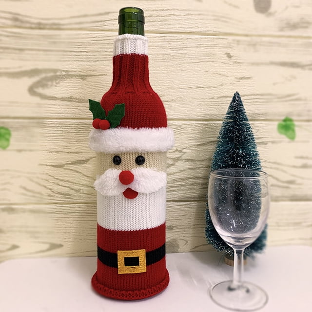 Xihbxyly Dia Del Primer Ministro Bonita Funda para Botella de Vino con Diseño de Suéter Navideño, Suéter con Botella de Vino para Chris