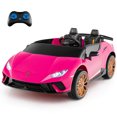 thumbnail image 1 of Costway 4WD 2-Seater Ride on Car, Licensed Lamborghini Kids’ Vehicles with Remote Control Pink, 1 of 10