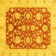 thumbnail image 1 of Ahgly Company Machine Washable Indoor Square Oriental Yellow Traditional Area Rugs, 7' Square, 1 of 4