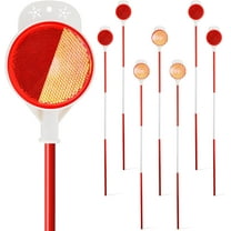 BsBsBest 48 inch Metal Driveway Markers, 8 Packs Red Double Sided Reflective Snow Stake for Snow Plowing Markers, Parking Lots, Walkways, Yard Mailbox