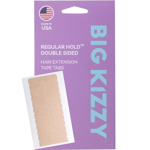 Cinta para extensiones de cabello Big Kizzy - Sujeción regular - Se adapta a la mayoría de extensiones de cabello Cinta adhesiva de 4 cm x 0,8 cm para extensiones Cinta de extensión profesional de dob