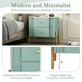thumbnail image 4 of Noble House Modern Nightstand with 2 Drawers, Fluted Bedside Table with Gold Handles & Legs,Green, 4 of 9