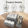 thumbnail image 4 of Nesting Wicker Storage Baskets for Shelves,Made from Plastic Wicker,Storage for Bedroom,Bathroom,etc,Set of 1 Large and 2 Small,Grey,Large, 4 of 6
