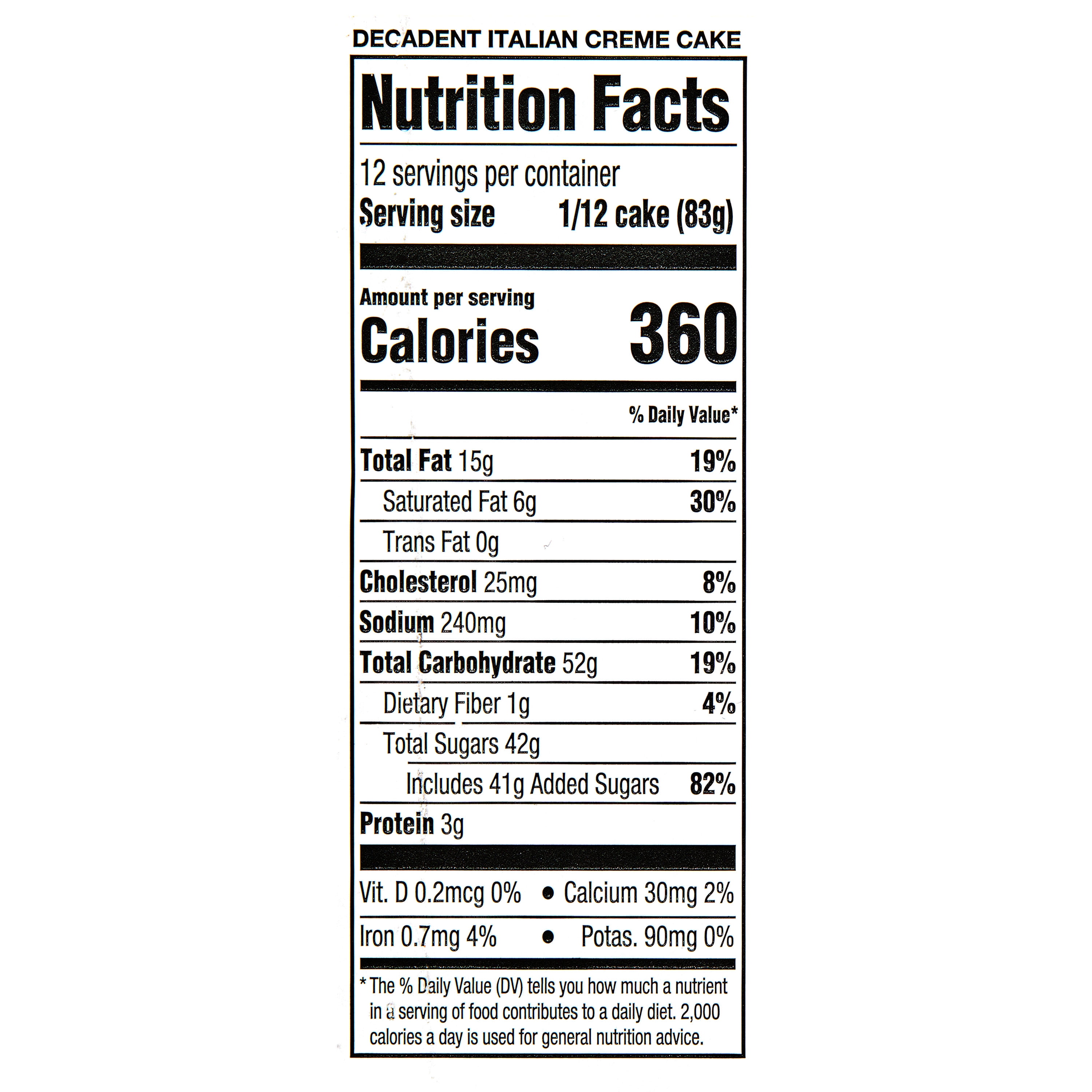 Freshness Guaranteed Decadent Italian Creme Bar Cake, 35 oz (Regular, Tray, Refrigerate)