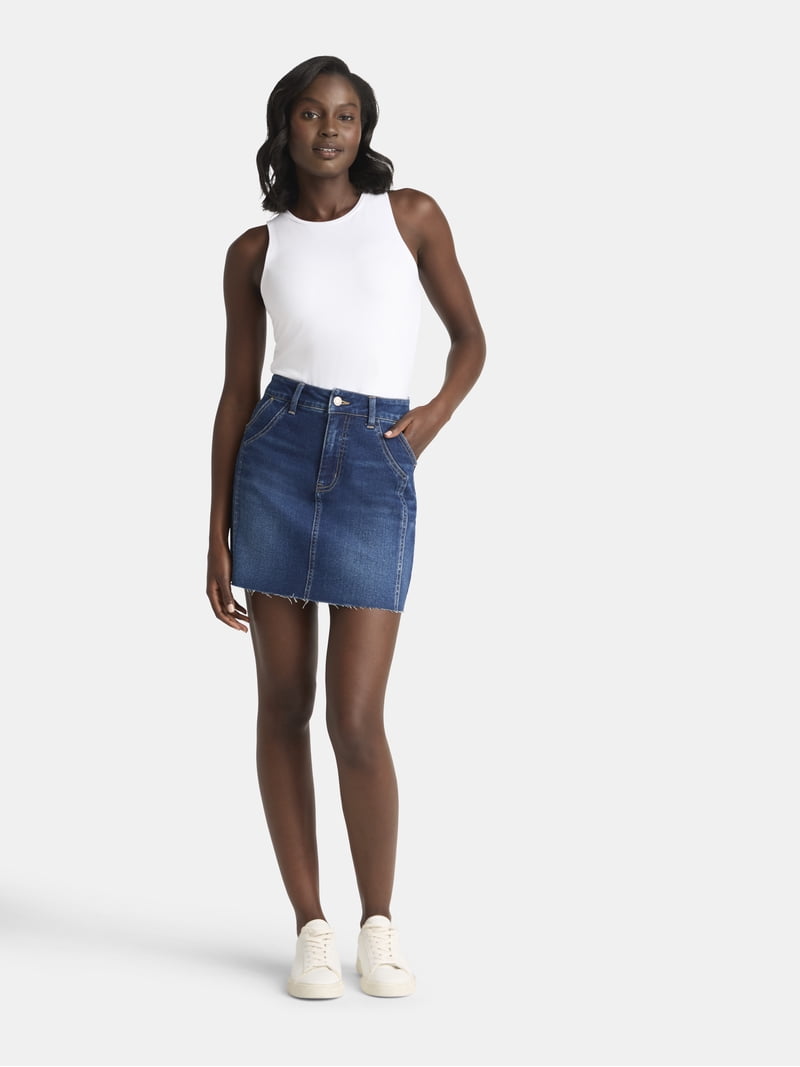Time and Tru Women's Denim Mini Skirt, Sizes 0-20 - Walmart.com