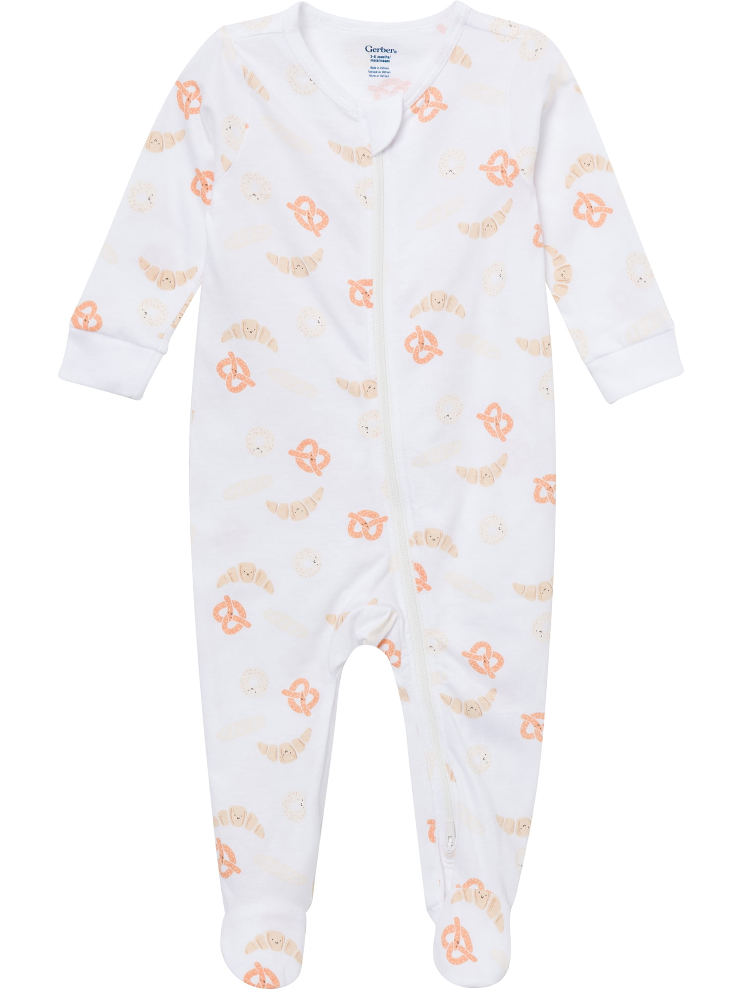 Gerber Baby Neutral Sleep N´ Play 2-Way Zipper Footed Pajamas, 4-Pack, Sizes, Newborn - 6/9 Months