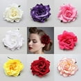 thumbnail image 5 of HEVIRGO Women Sweet Big Rose Blossom Flower Wedding Bridal Hair Clip Hairpin Brooch Pin(Rose), 5 of 10