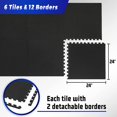 thumbnail image 6 of 0.56'' Thick 6 Pcs 24 Sq Ft Rubber Top Exercise Equipment Mats, High Density EVA Foam Mats with Rubber Top, Interlocking Gym Flooring for Home Gym, Protective Workout Mat, Black, 6 of 18
