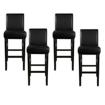 Unique Bargains Waterproof Bar Stool Covers for Short Back Chair Slipcovers Black 4 Pcs
