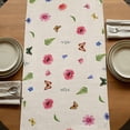 thumbnail image 5 of Table Runners 120 Inches Long Dress Scarves, Pink Flowers Yak Farmhouse Coffee/Dining/Kitchen Table Runner for Living Room, Spring Floral Butterflies Rustic 13x120 Inch, 5 of 9