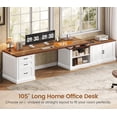 thumbnail image 3 of 70.9" Farmhouse L Shaped Computer Desk with 3 Drawers and Storage Cabinet for Home Office, Study Writing Table with Storage Shelves, 3 of 7
