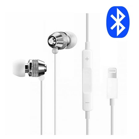 Tiehnom Bluetooth Headphones Earbuds With Lightning Connector With Mic and Volume Control, Wired Charging Through 8 Pin Lightning Connector Into Your Device For iPhone 7,7 Plus, 8,8 Plus, X.