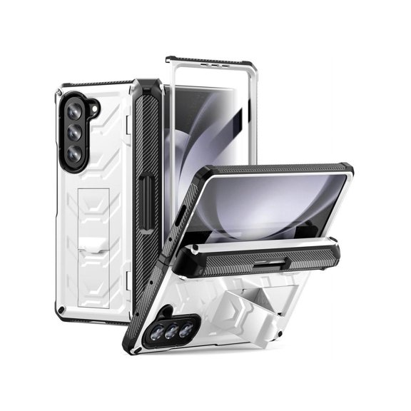 BONAEVER For Samsung Galaxy Z Fold 5 Case with S Pen Holder Built-in Kickstand & Screen Protector, 360° Full-Body & Hinge Protection Rugged Heavy Duty Phone Cover for Galaxy Z Fold 5 2023